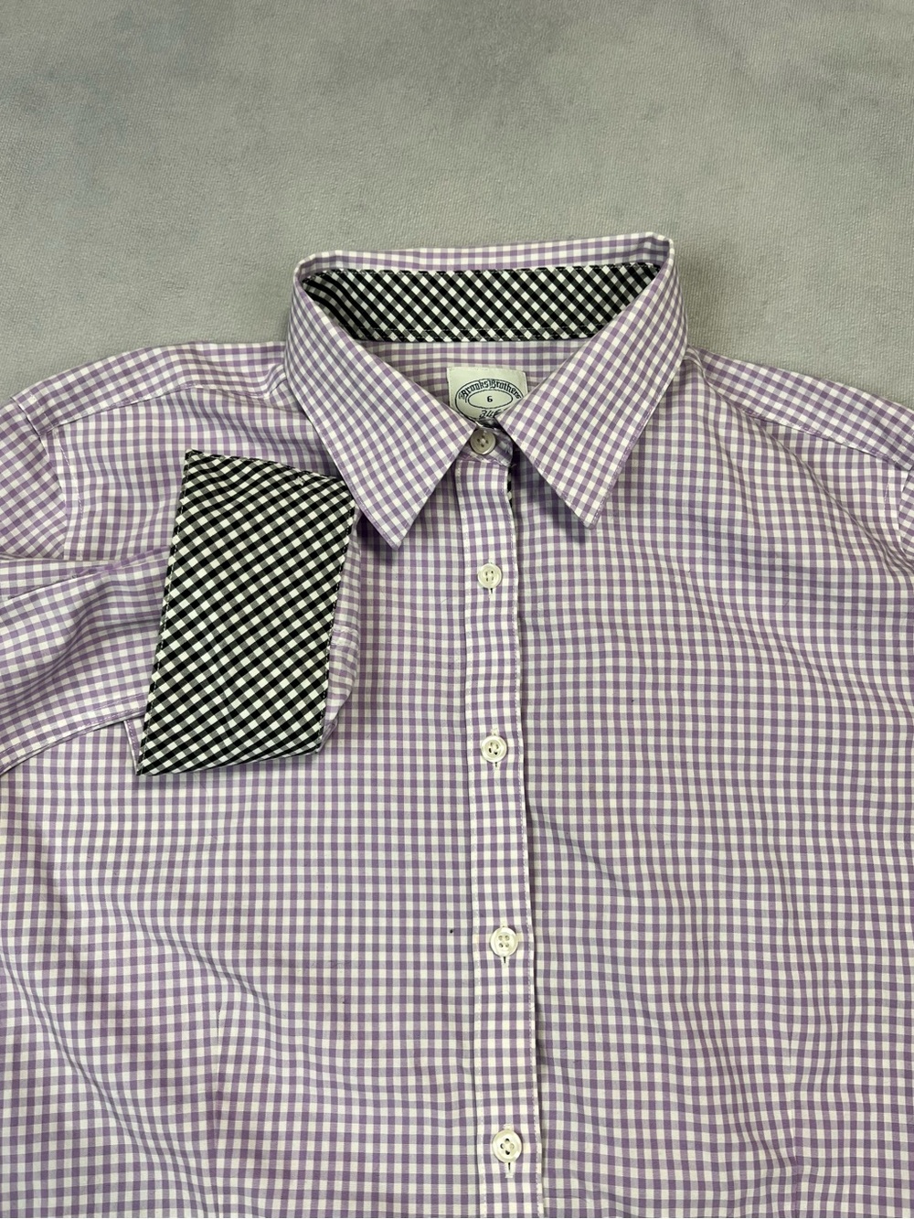 Brooks Brothers Button Down Lavender Gingham Dress Shirt
